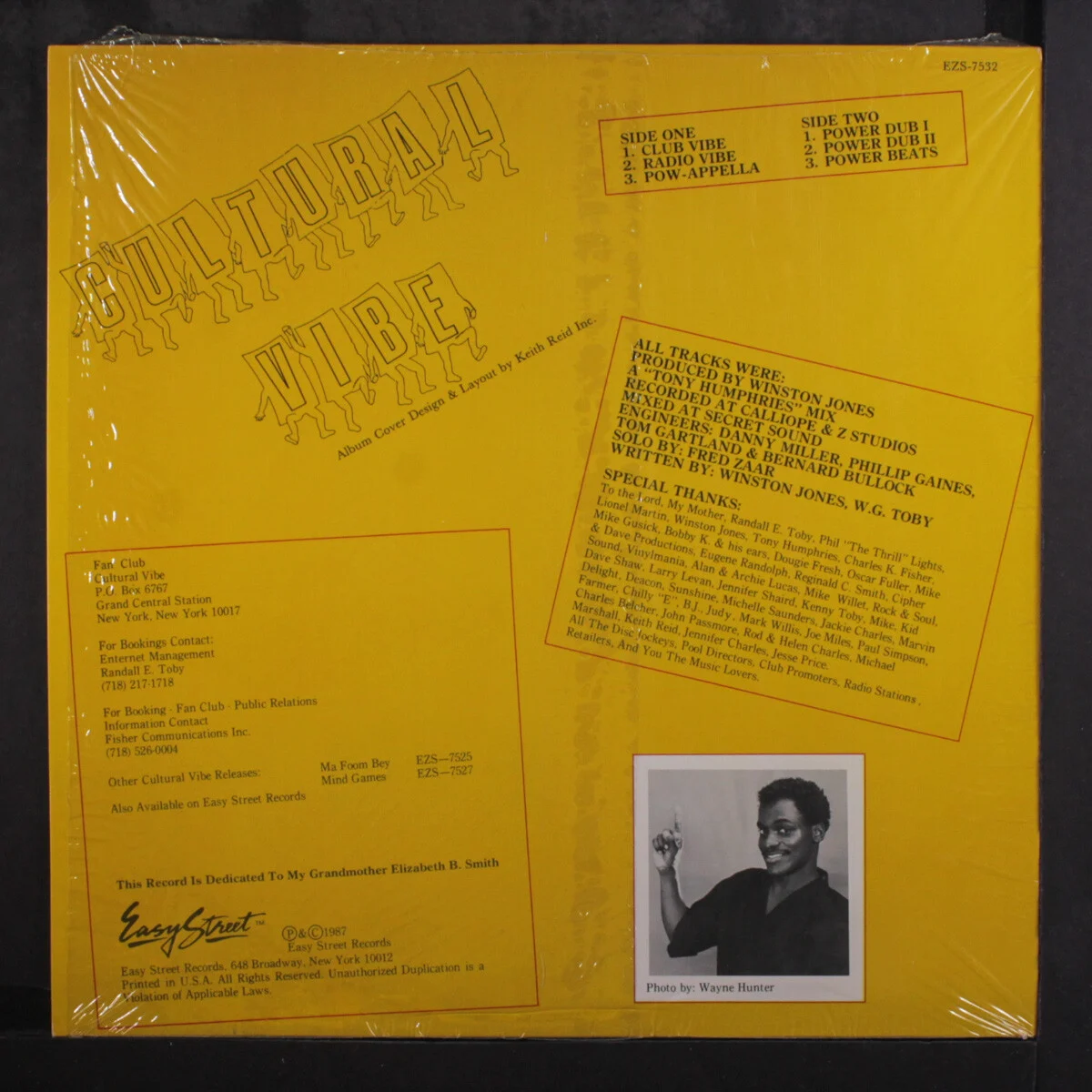 Original Power sleeve back with songwriting and 1987 copyright credits